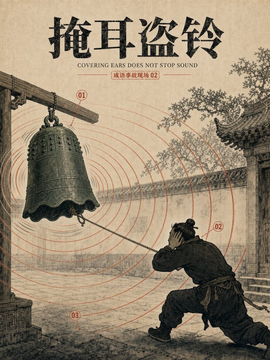 Chinese Idiom Bell Theft Poster