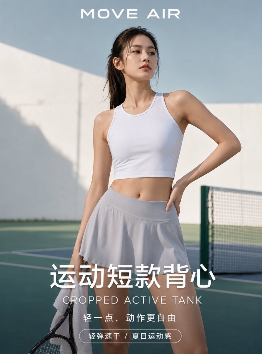 Tennis Court Activewear Fashion Poster