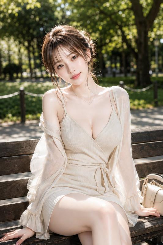 Sun-Dappled Park Bench Portrait