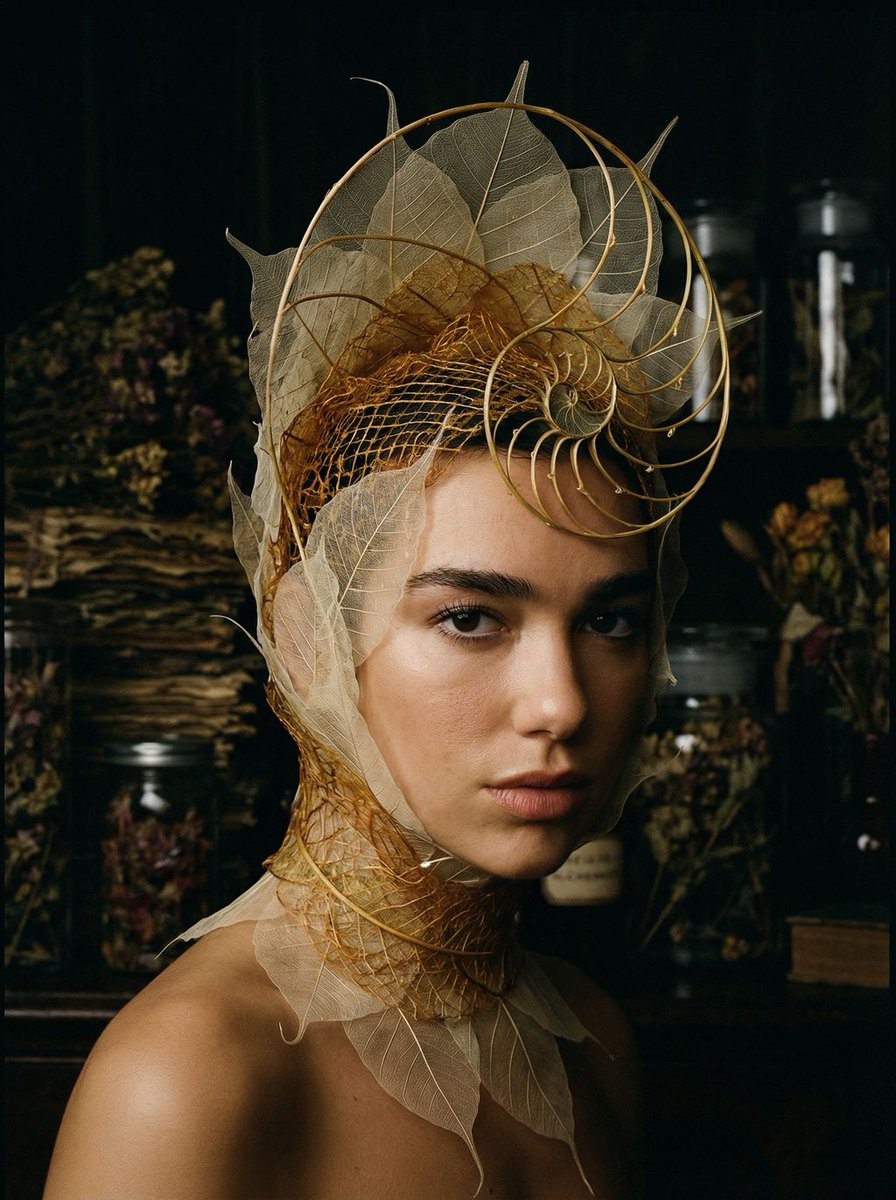 Avant-Garde Botanical Alchemist Portrait