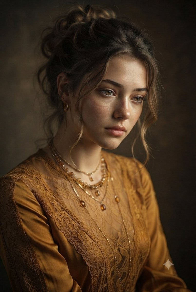 Vintage Mustard Dress Portrait