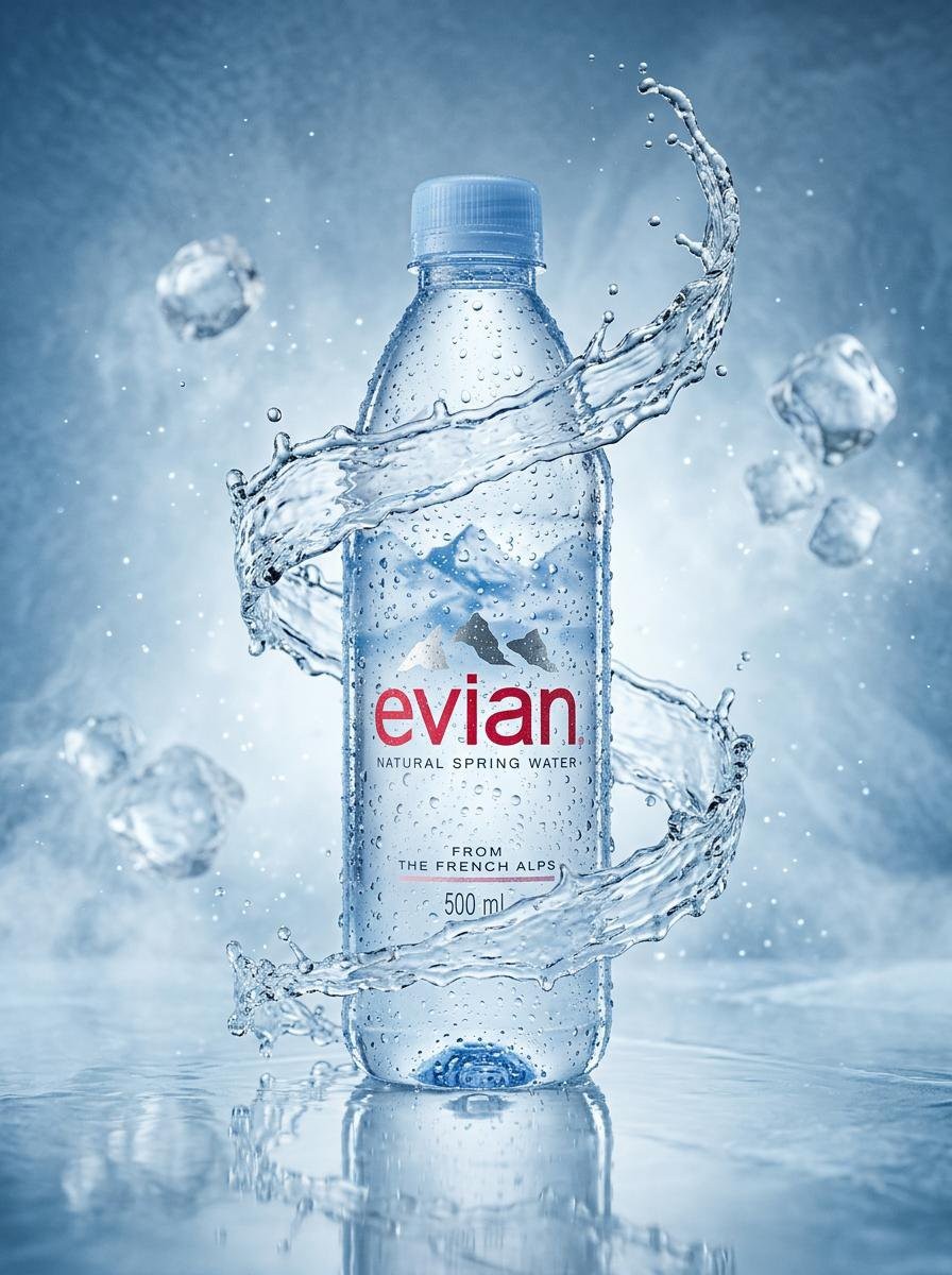 Luxury Water Bottle Product Photography