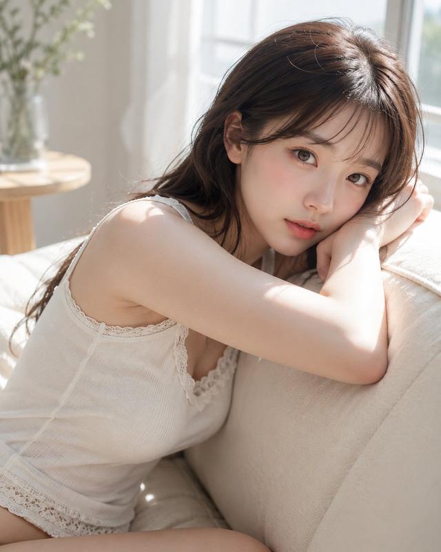Sunlit Window Side Lace Camisole Portrait