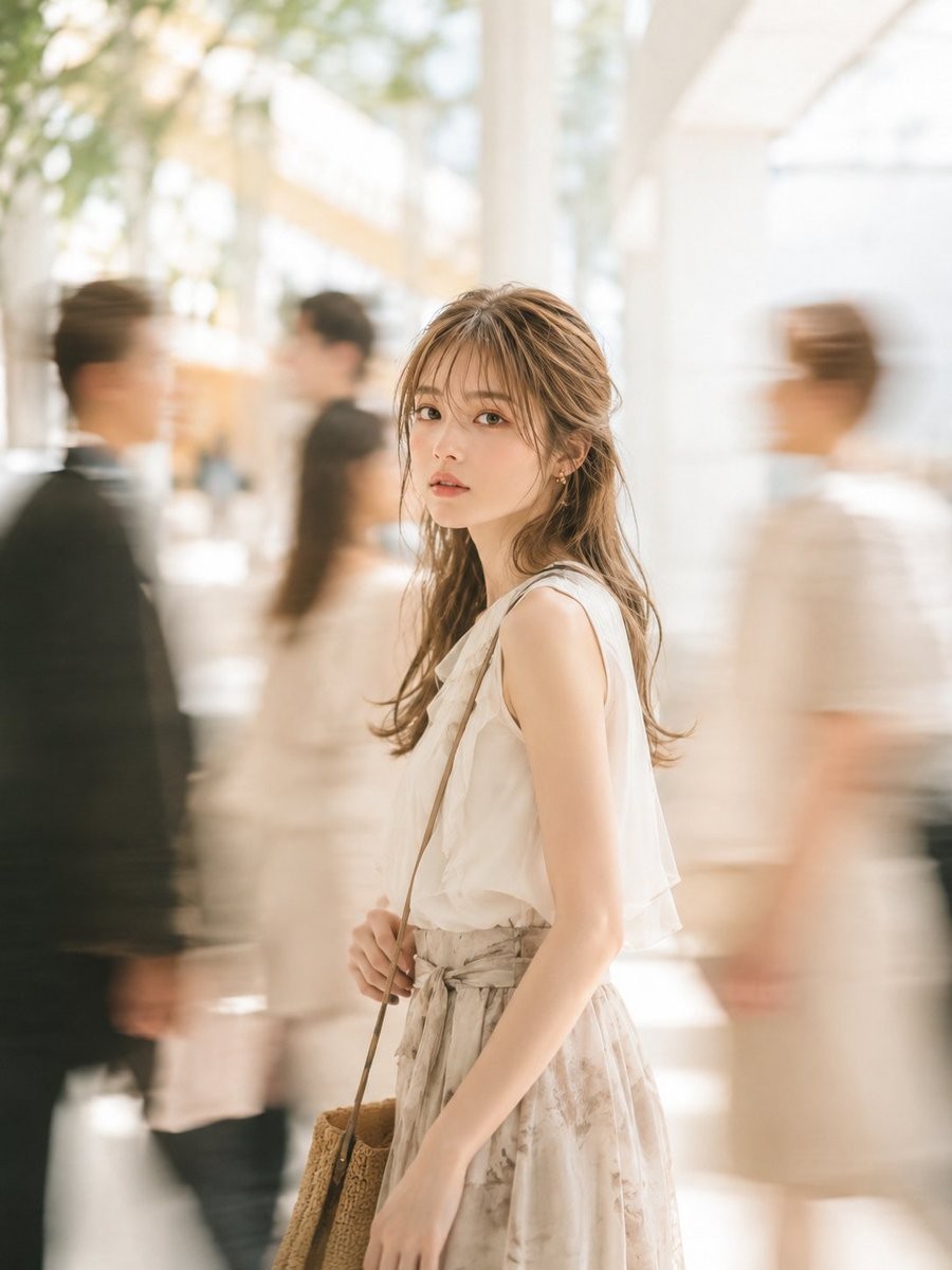 Indoor Passage Portrait with Motion Blur