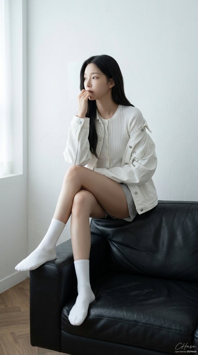 Modern Minimalist Monochrome Studio Portrait