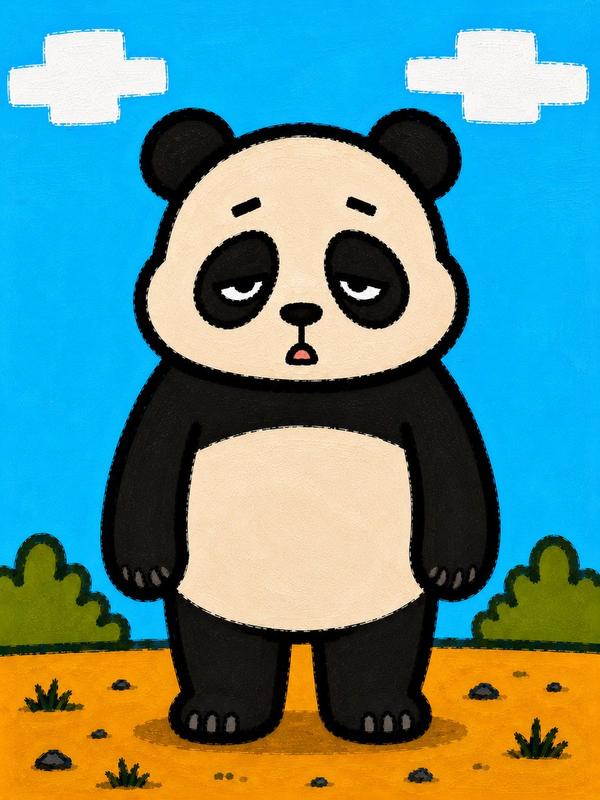 Sleepy Cartoon Panda Illustration