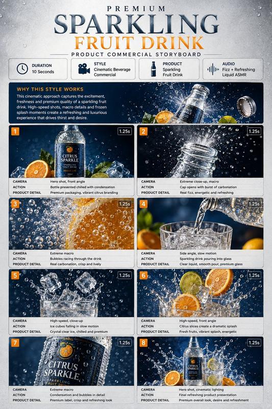 Premium Beverage Commercial Storyboard