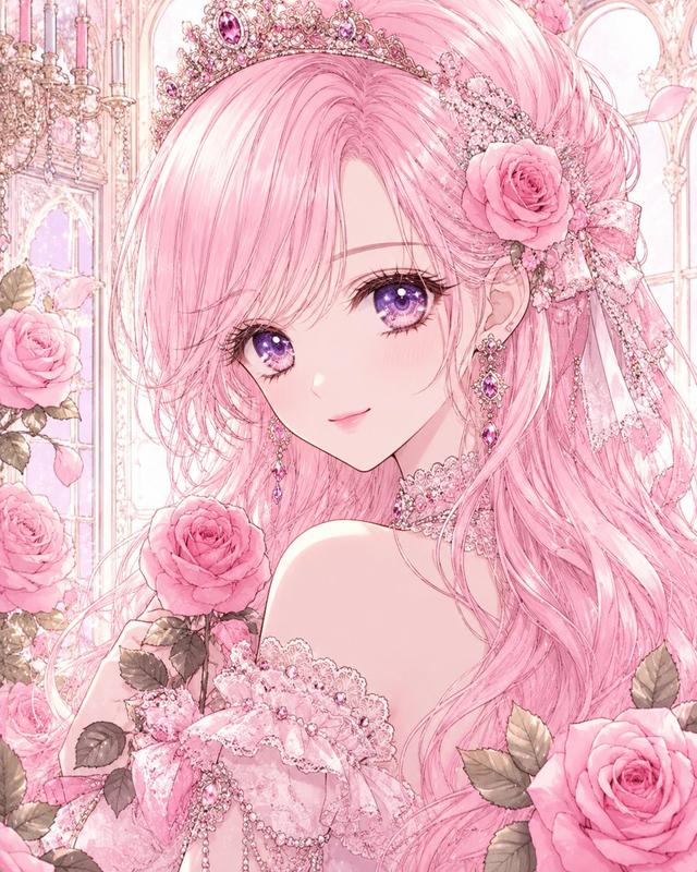 Pastel Pink Rose Princess Portrait