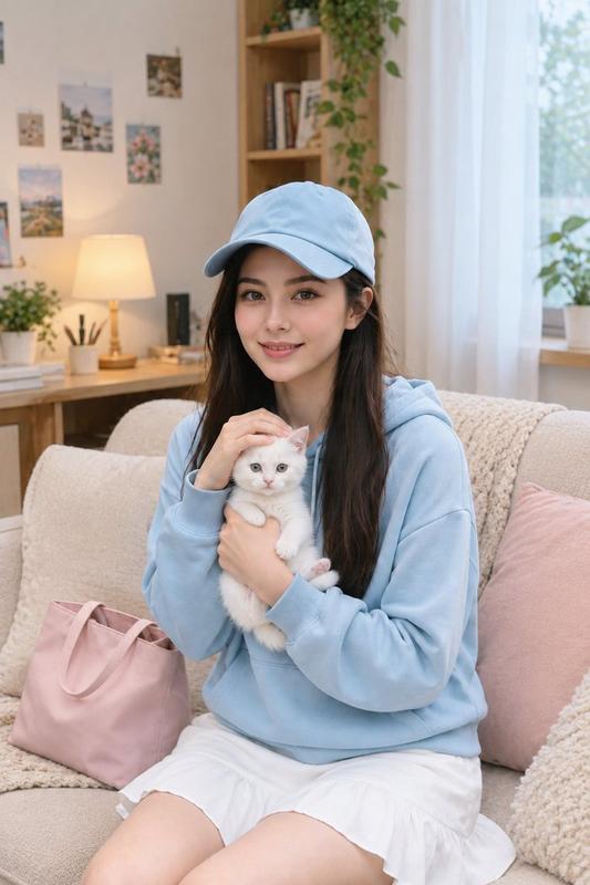 Cozy Home Lifestyle Portrait with Kitten