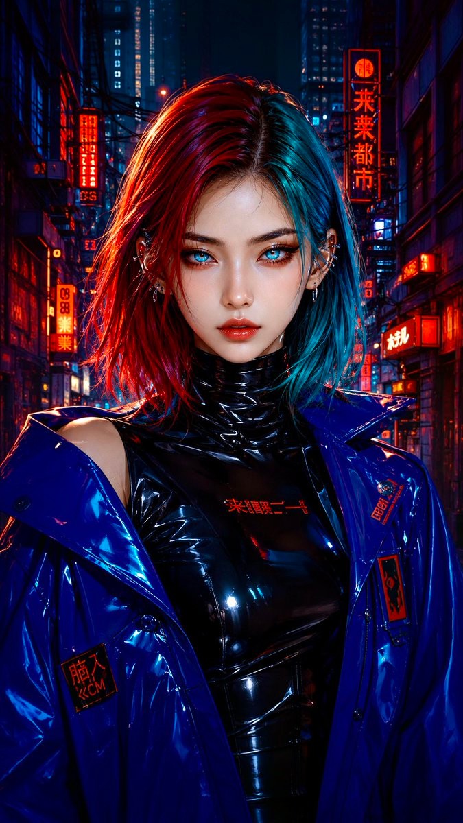 Neon Flux Cyberpunk Portrait