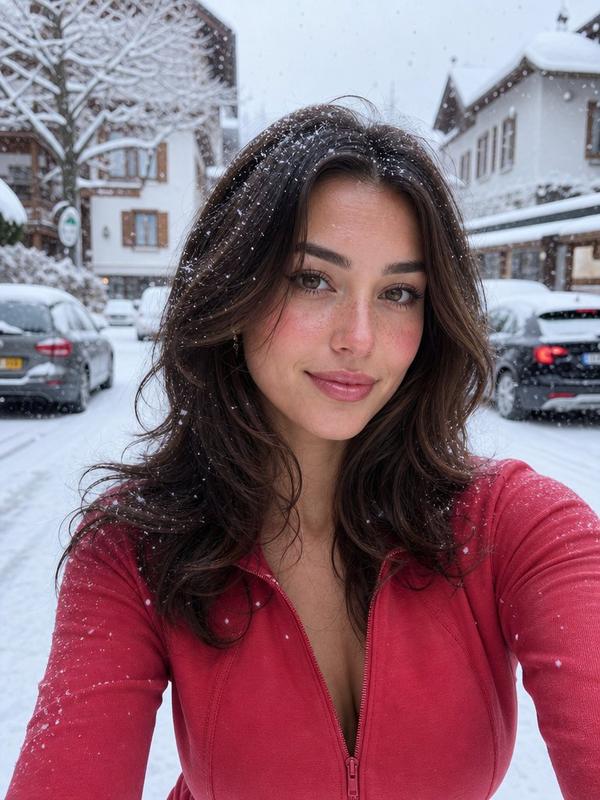 European Snow Street Selfie