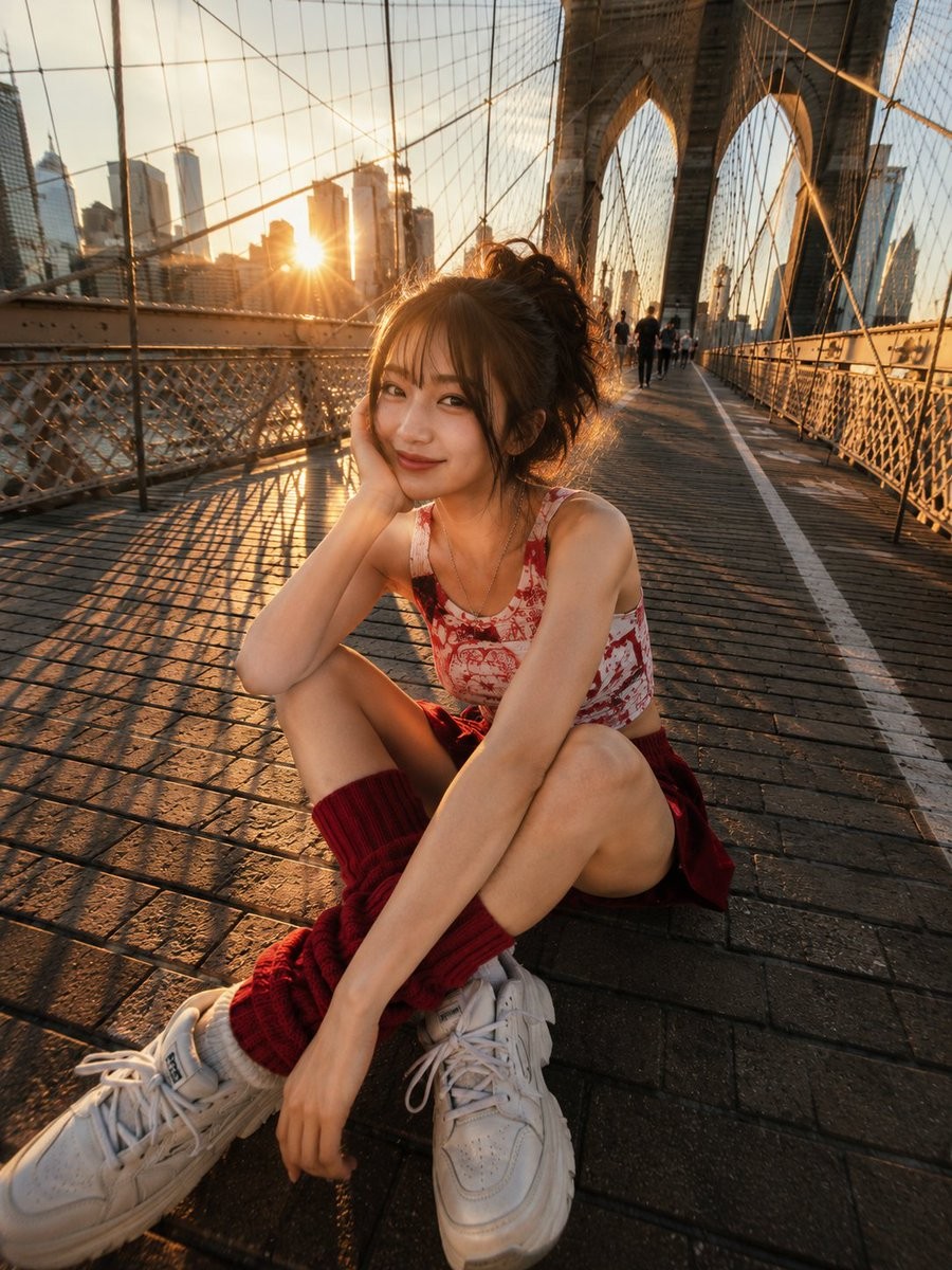 Brooklyn Bridge Wide-Angle Portrait