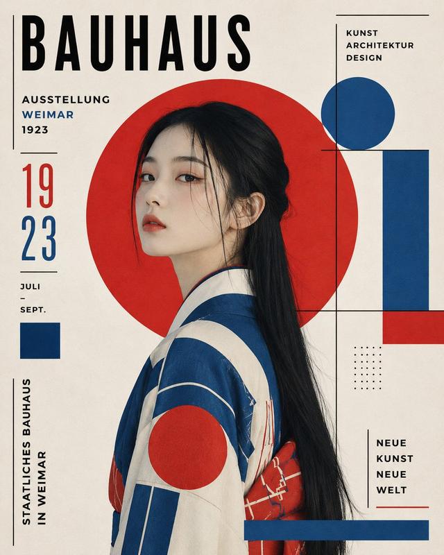 Bauhaus Typography Portrait Poster