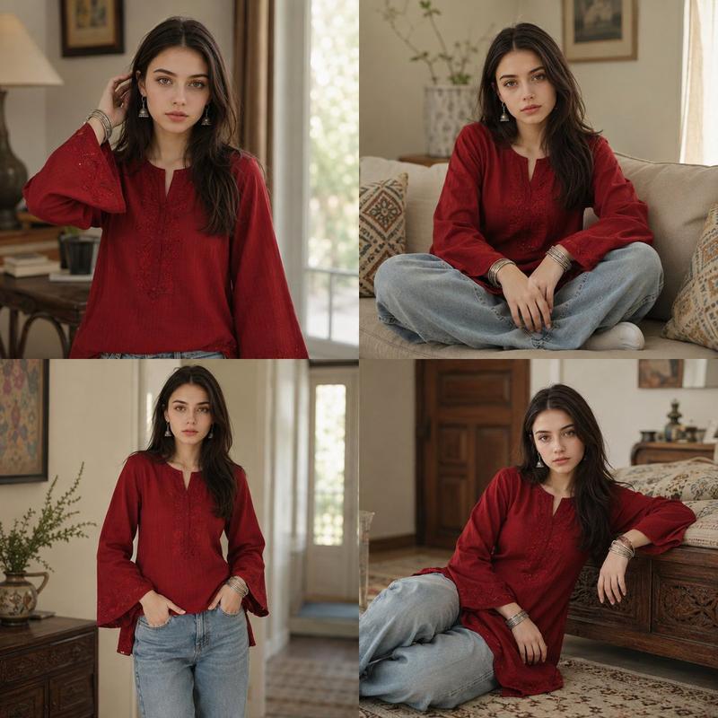 4-Panel Ethnic Fashion Collage Portrait