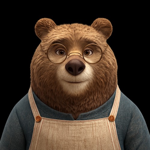 Transparent Bear Character Cutout