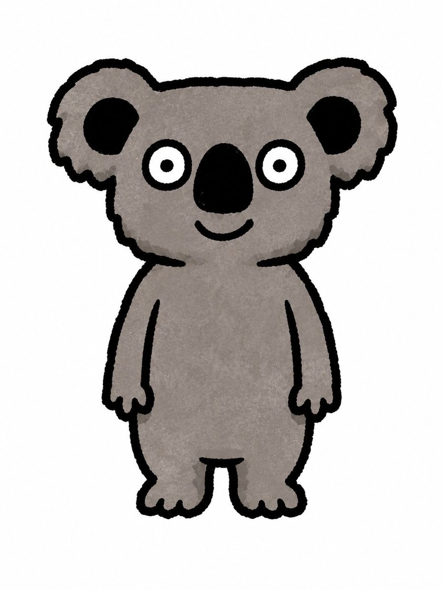 Cute Crayon Koala Character