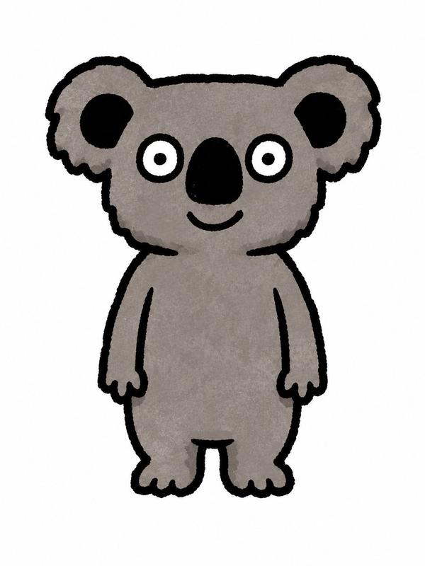 Cute Crayon Koala Character