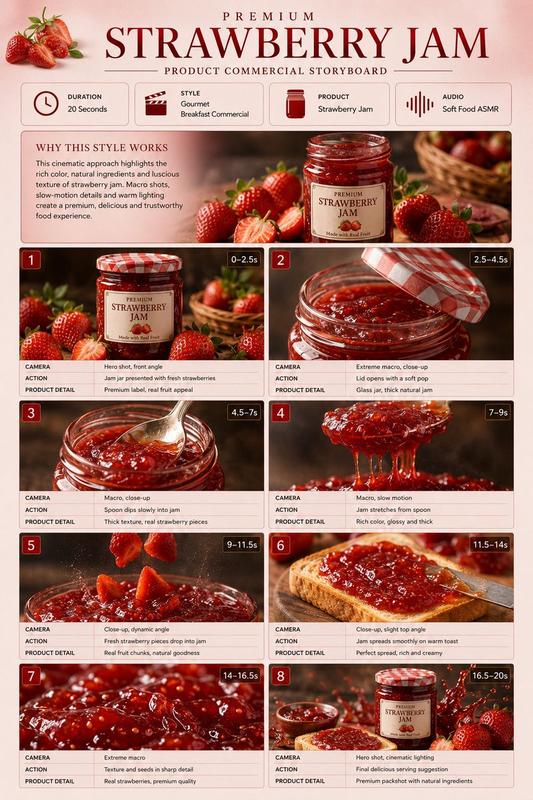 Premium Strawberry Jam Storyboard