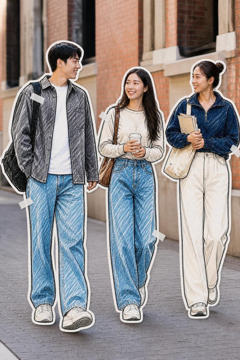 Fashion Editorial Mixed-Media Sketch