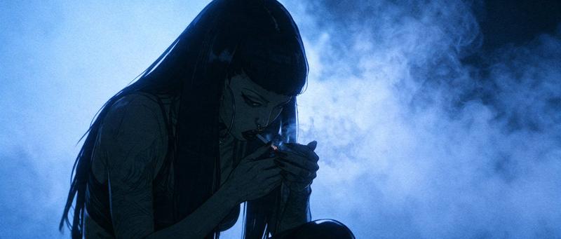 Blue Smoke Anime Cigarette Scene