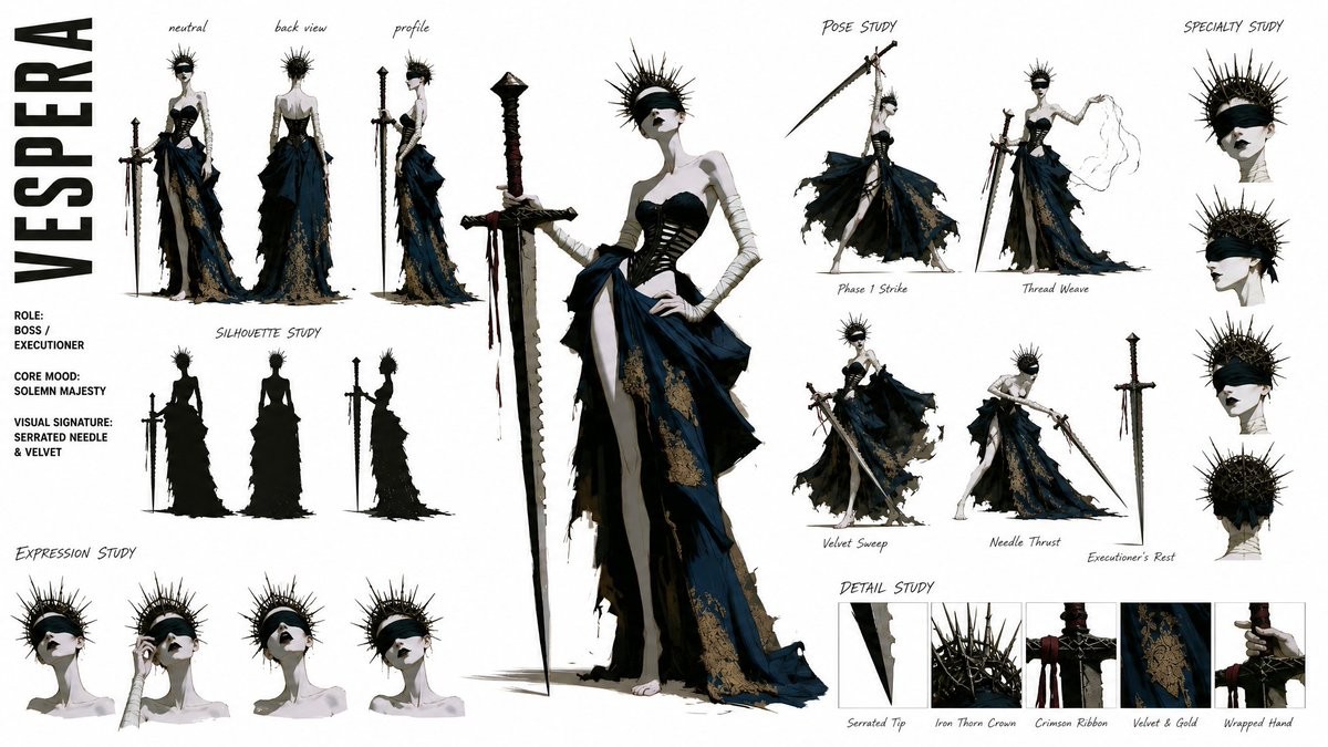 High-Fashion Character Concept Sheet