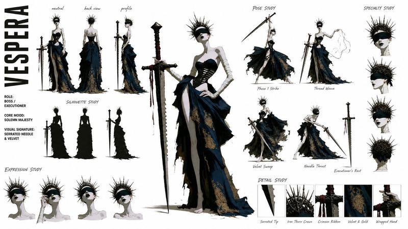 High-Fashion Character Concept Sheet