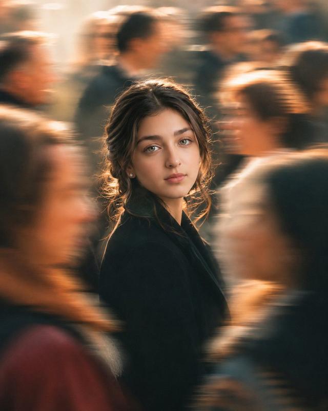 Golden Hour Crowd Portrait
