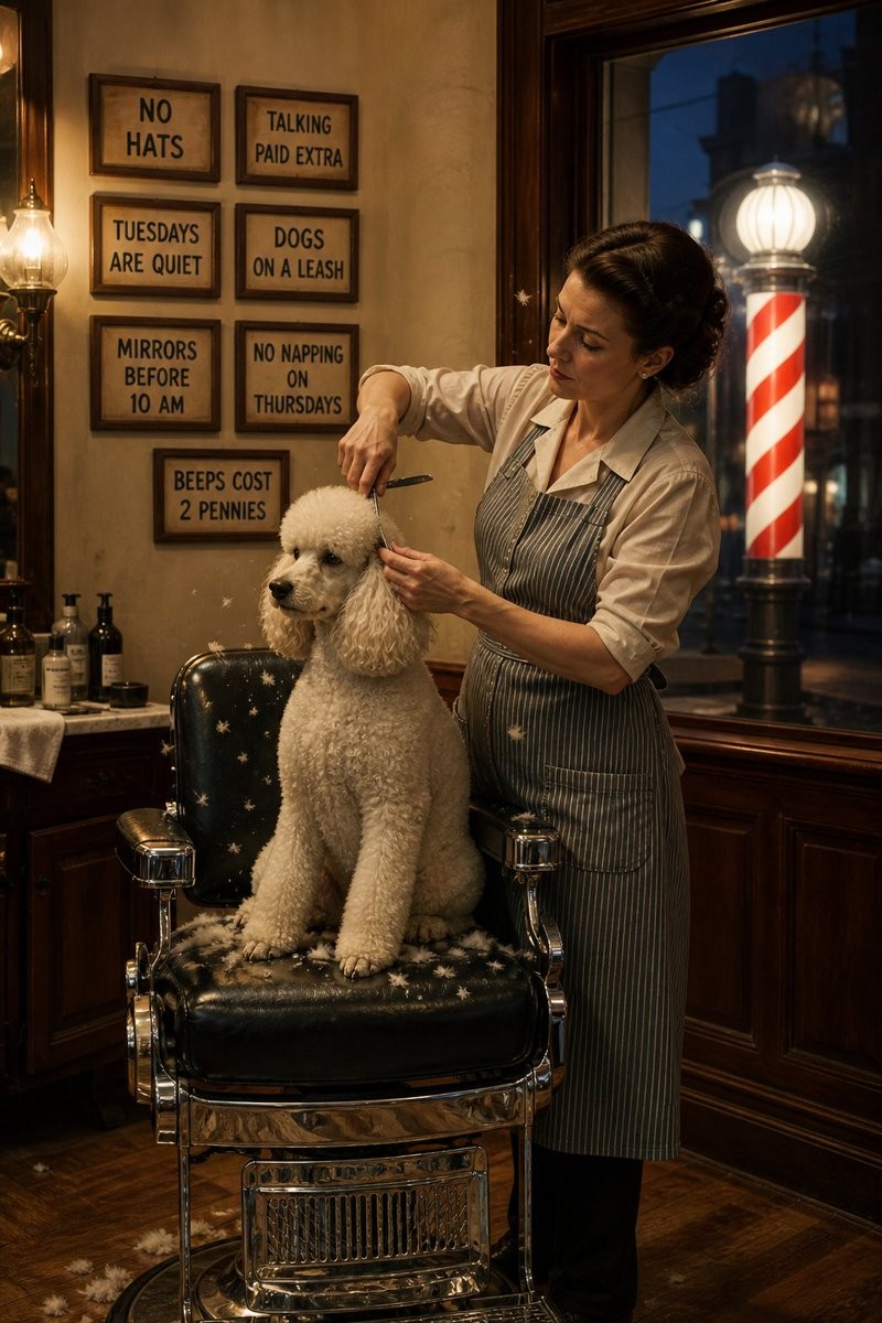 Photorealistic Vintage Barbershop Scene