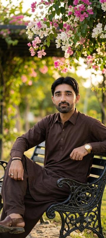 Golden Garden Bench Portrait