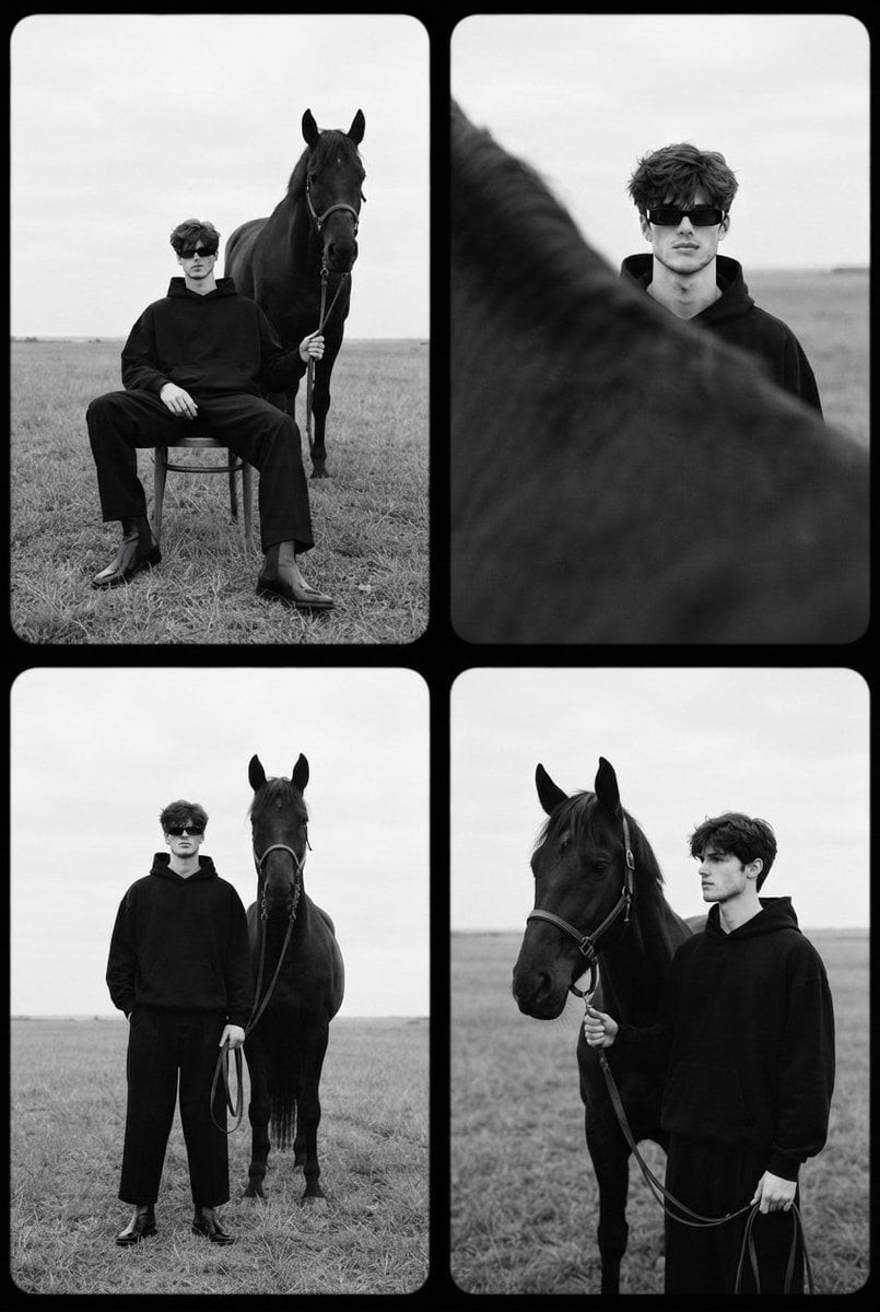 Black Horse Contact Sheet Portrait