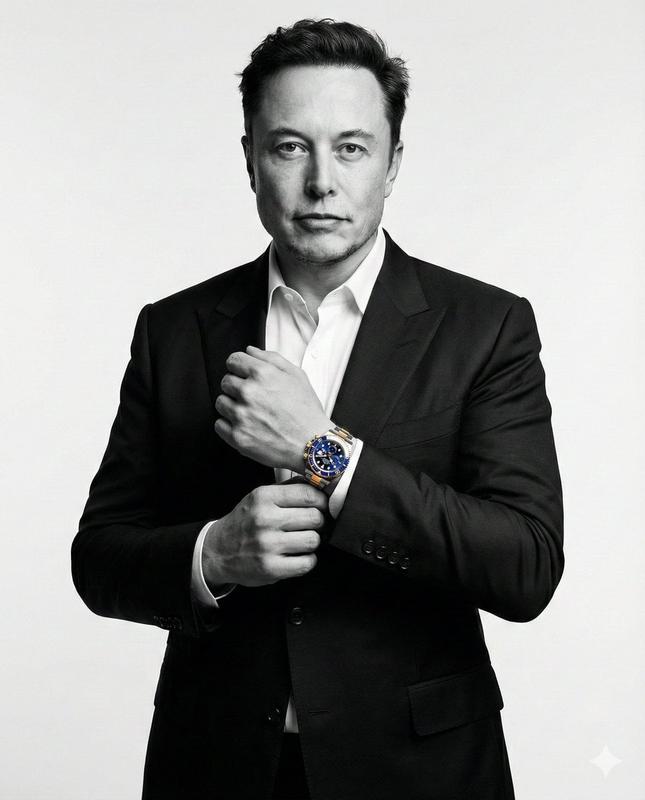 Black-and-White Luxury Watch Advertisement