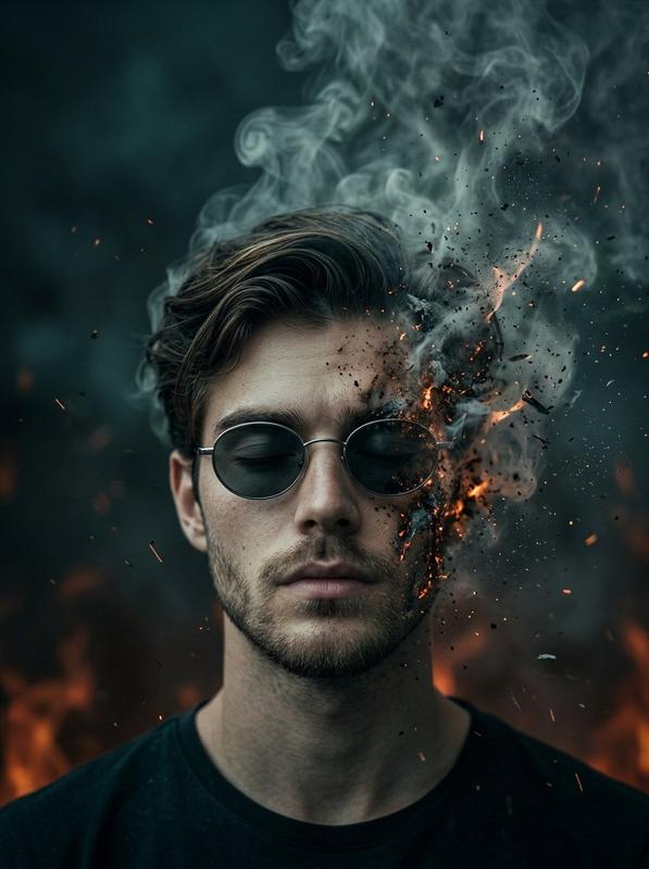 Smoke and Ember Disintegration Portrait