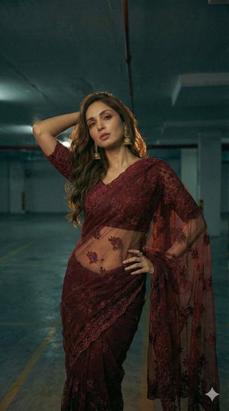 Maroon Saree Garage Editorial