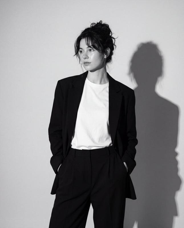 Black-and-White Fashion Editorial Portrait