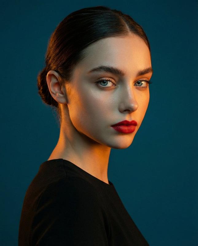 Orange Teal Studio Portrait