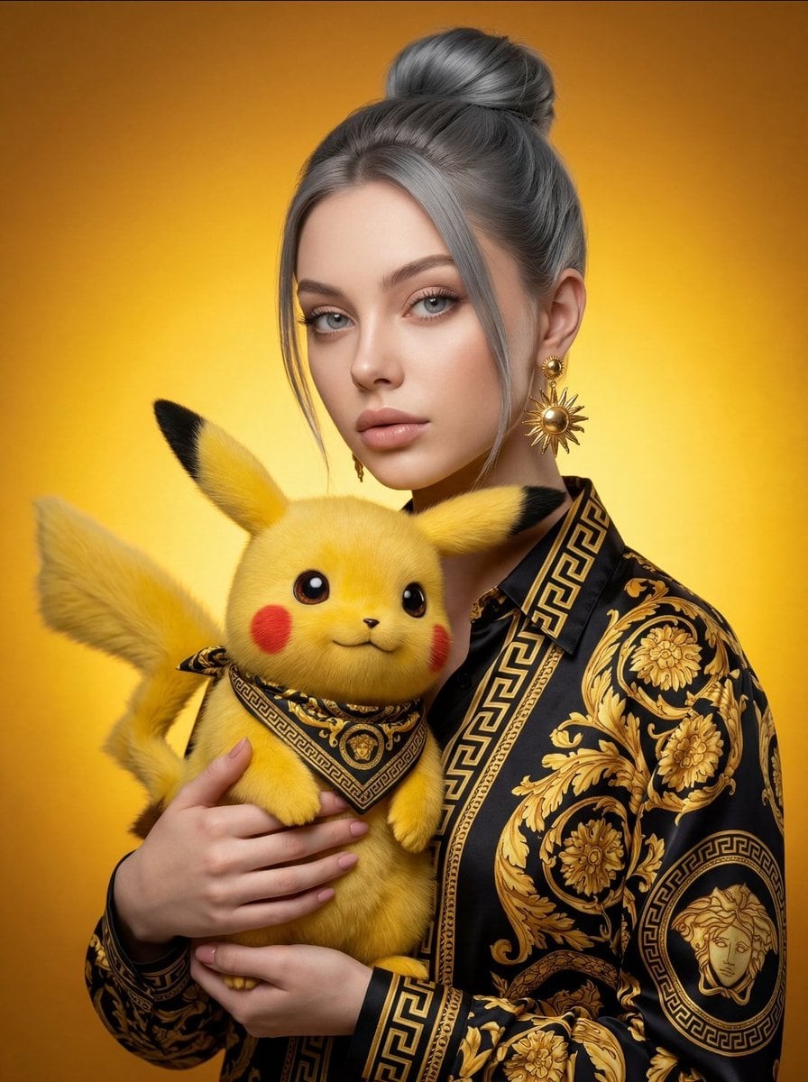 Luxury Baroque Pikachu Fashion Portrait