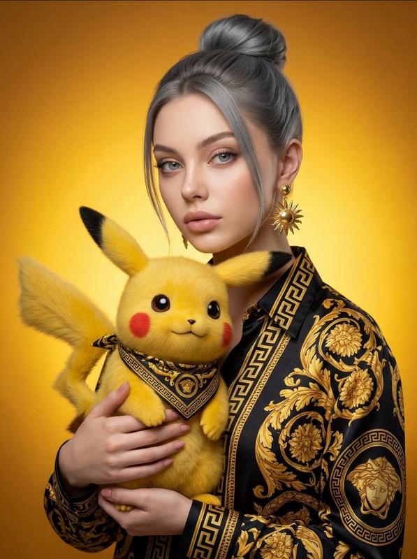 Luxury Baroque Pikachu Fashion Portrait