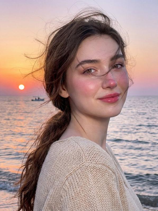 Golden Hour Seaside Profile Portrait