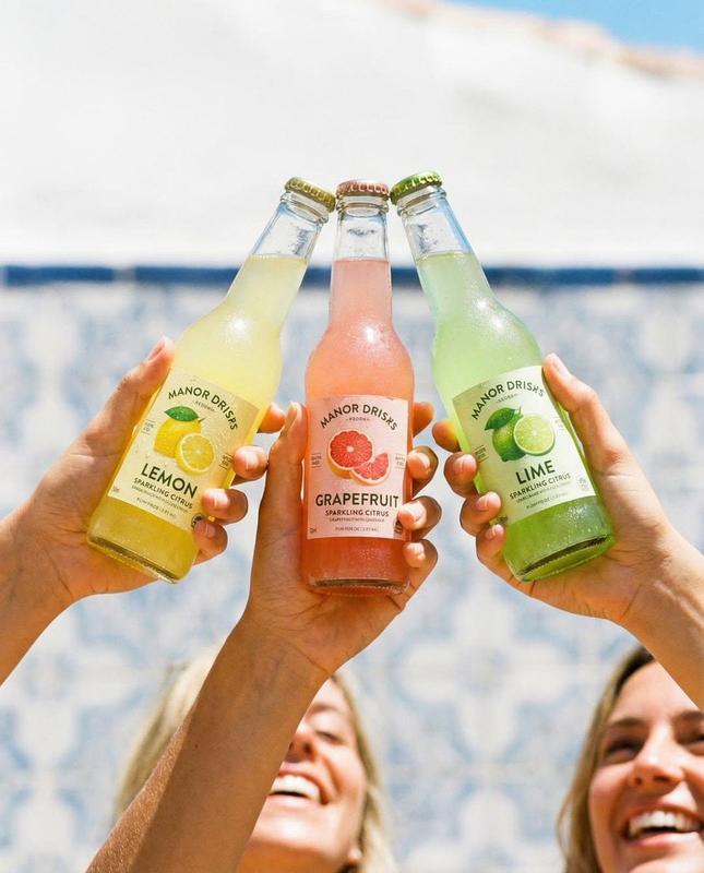 Three-Hand Bottle Beverage Ad Set