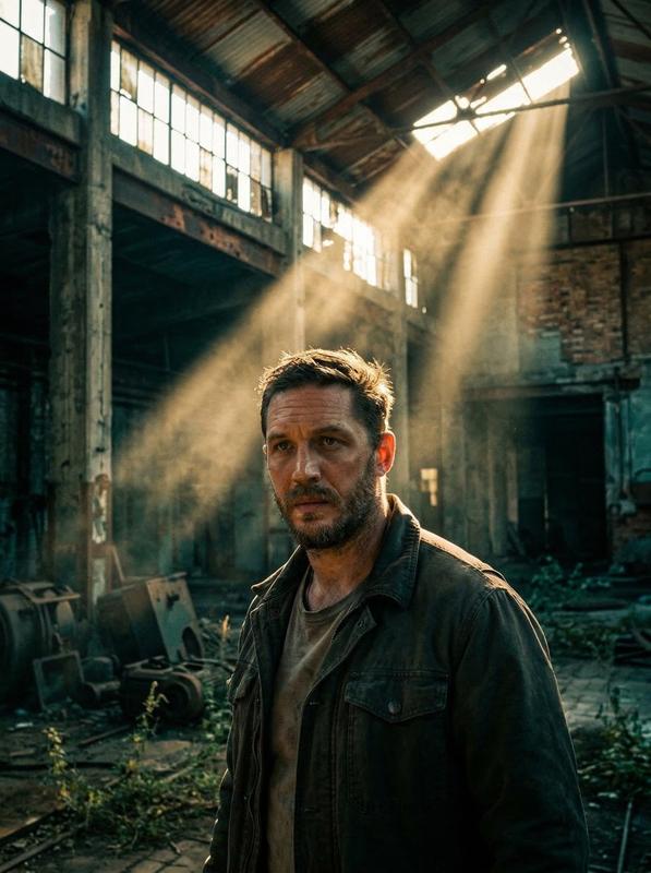 Abandoned Warehouse God Rays Portrait