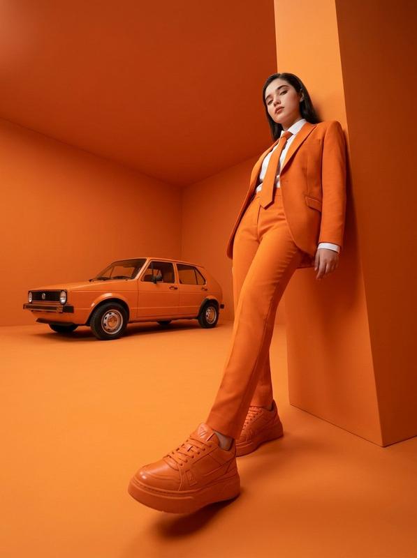 Monochrome Orange Fashion Editorial