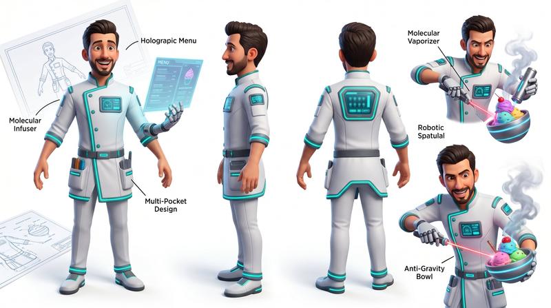 Futuristic Dessert Scientist Chef Sheet