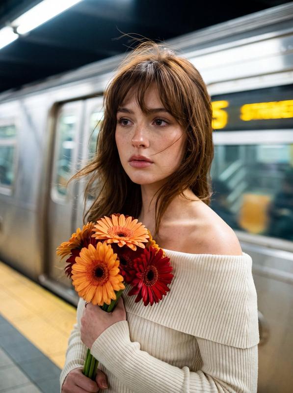 Bouquet Portrait in Subway Wind