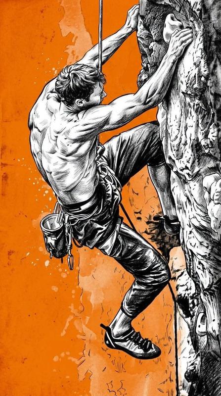 Black-Ink Hand-Drawn Poster on Orange