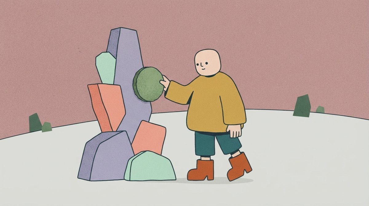 Minimal Flat Animated Character Scene