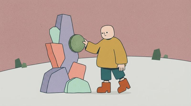 Minimal Flat Animated Character Scene