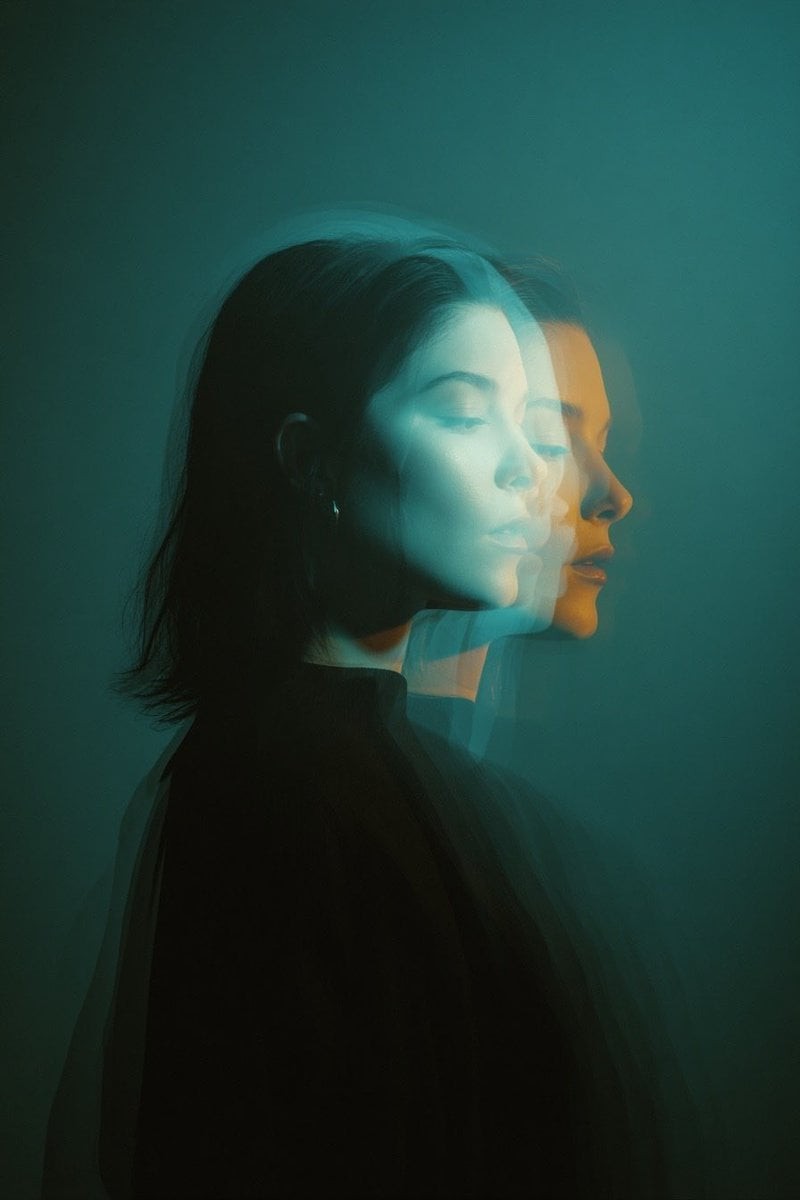 Double Exposure Side-Profile Portrait