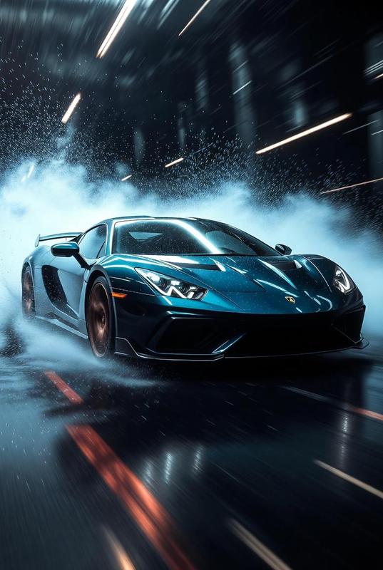 Rain-Mist Luxury Sports Car Ad