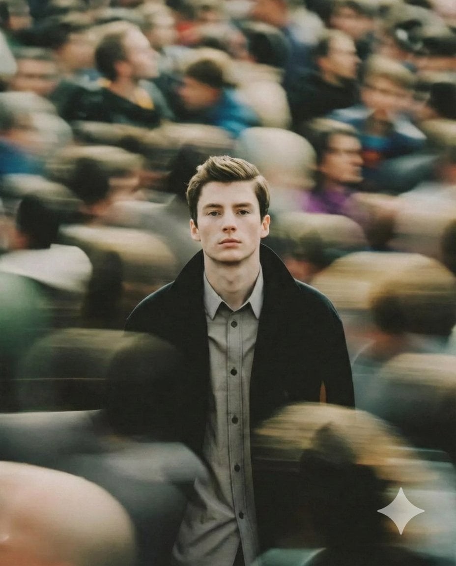 Long-Exposure Urban Crowd Portrait