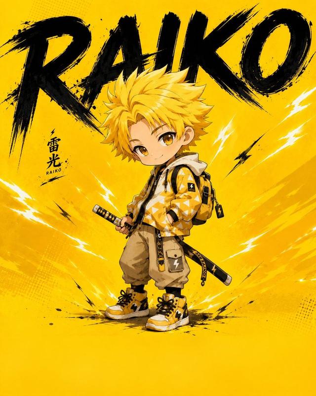 Spiky-Haired Chibi Sword Poster